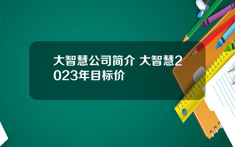 大智慧公司简介 大智慧2023年目标价